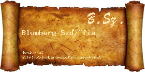 Blumberg Szófia névjegykártya